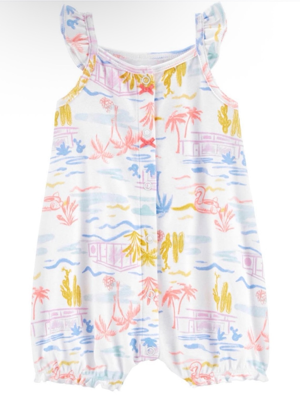 NWT Carter's Beach Cabana Tropical Baby Girl Romper Infant